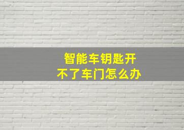 智能车钥匙开不了车门怎么办