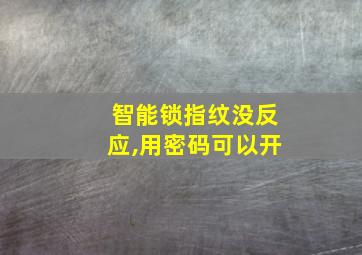 智能锁指纹没反应,用密码可以开