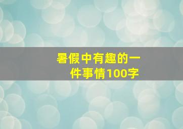 暑假中有趣的一件事情100字