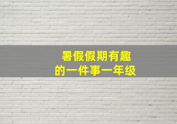 暑假假期有趣的一件事一年级