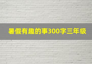 暑假有趣的事300字三年级