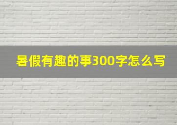 暑假有趣的事300字怎么写