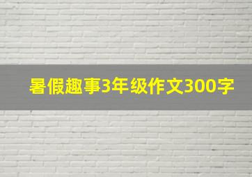 暑假趣事3年级作文300字