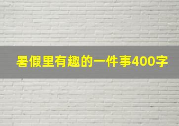 暑假里有趣的一件事400字