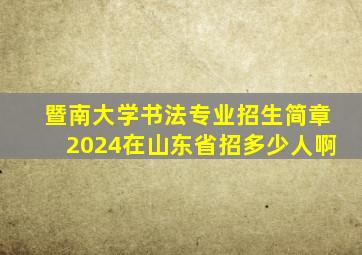 暨南大学书法专业招生简章2024在山东省招多少人啊