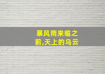 暴风雨来临之前,天上的乌云