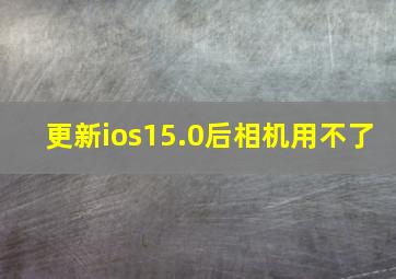 更新ios15.0后相机用不了