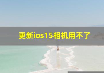 更新ios15相机用不了