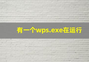 有一个wps.exe在运行