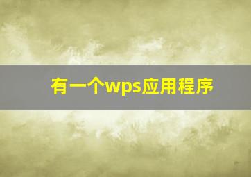 有一个wps应用程序