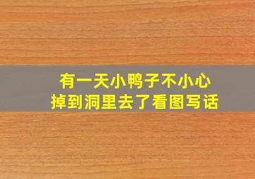 有一天小鸭子不小心掉到洞里去了看图写话