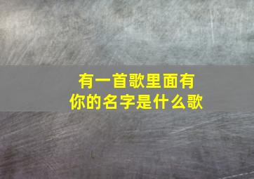 有一首歌里面有你的名字是什么歌