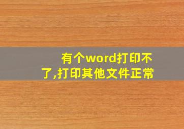 有个word打印不了,打印其他文件正常