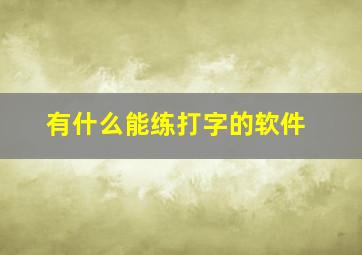 有什么能练打字的软件