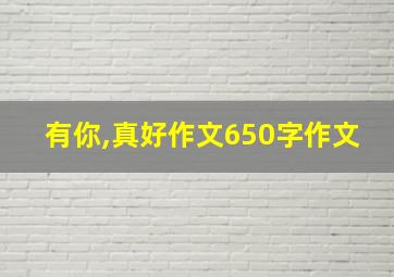 有你,真好作文650字作文