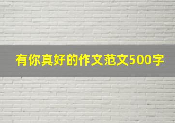 有你真好的作文范文500字