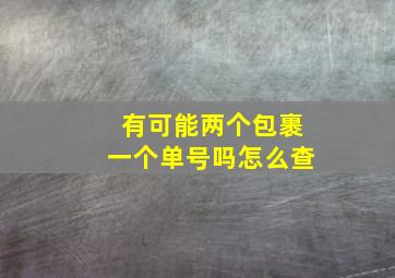 有可能两个包裹一个单号吗怎么查