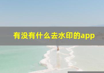 有没有什么去水印的app