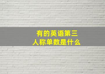 有的英语第三人称单数是什么