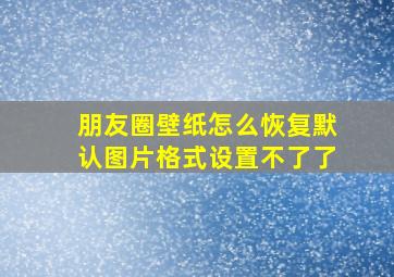 朋友圈壁纸怎么恢复默认图片格式设置不了了