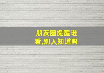 朋友圈提醒谁看,别人知道吗