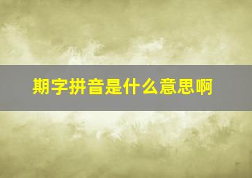 期字拼音是什么意思啊