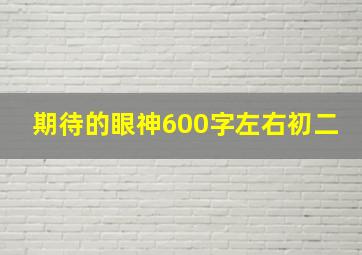 期待的眼神600字左右初二