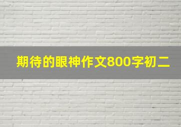 期待的眼神作文800字初二