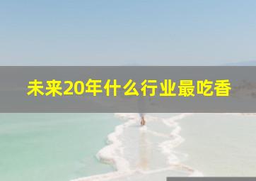 未来20年什么行业最吃香