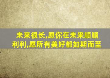 未来很长,愿你在未来顺顺利利,愿所有美好都如期而至