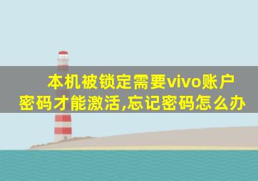 本机被锁定需要vivo账户密码才能激活,忘记密码怎么办