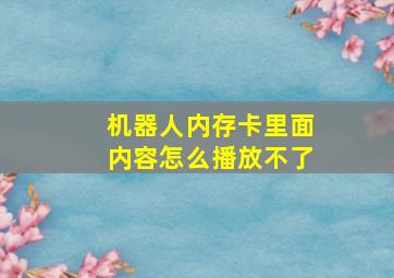 机器人内存卡里面内容怎么播放不了