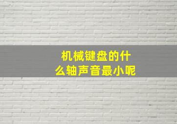 机械键盘的什么轴声音最小呢