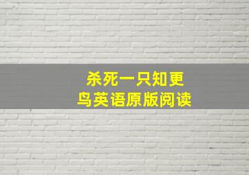 杀死一只知更鸟英语原版阅读