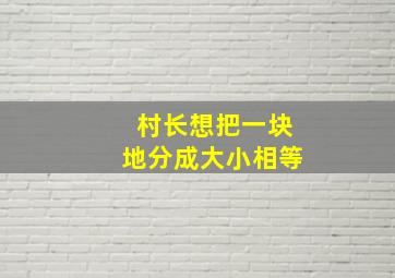 村长想把一块地分成大小相等