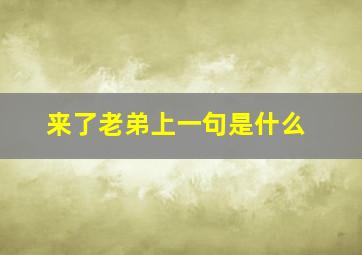 来了老弟上一句是什么