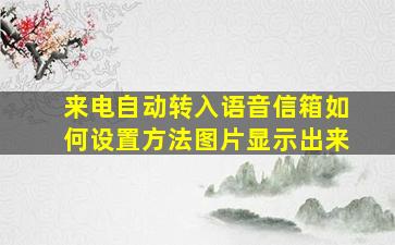 来电自动转入语音信箱如何设置方法图片显示出来