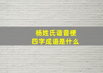 杨姓氏谐音梗四字成语是什么