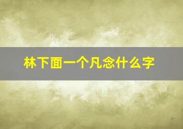 林下面一个凡念什么字