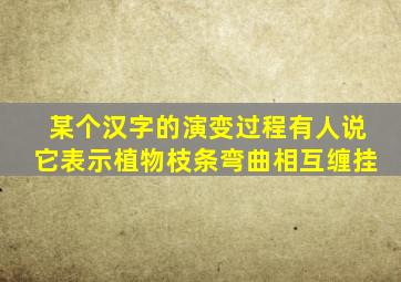 某个汉字的演变过程有人说它表示植物枝条弯曲相互缠挂