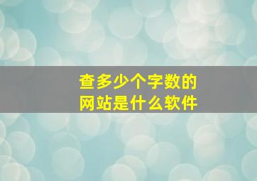 查多少个字数的网站是什么软件