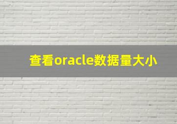 查看oracle数据量大小