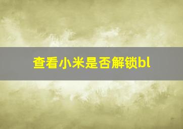 查看小米是否解锁bl