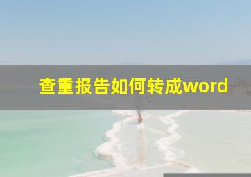 查重报告如何转成word