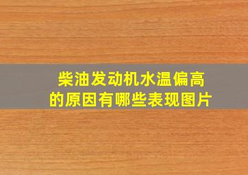 柴油发动机水温偏高的原因有哪些表现图片