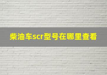 柴油车scr型号在哪里查看