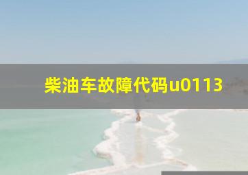 柴油车故障代码u0113