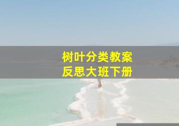 树叶分类教案反思大班下册