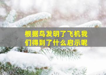 根据鸟发明了飞机我们得到了什么启示呢