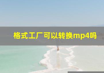 格式工厂可以转换mp4吗